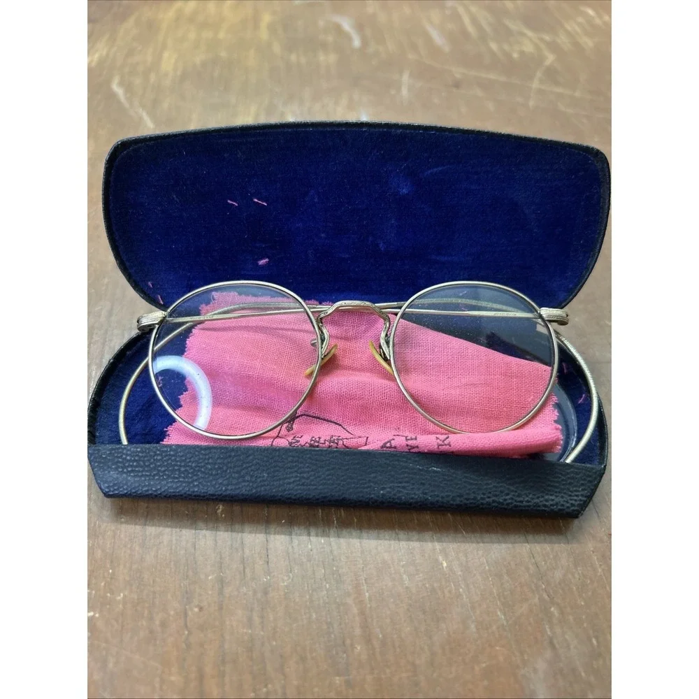 AO Eyeglasses Full Frames 1/10 12K Gold Filled GF Ful-Vue w Case Extra Lens
